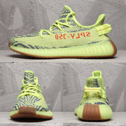 Yeezy Boost 350 V2 Sneakers in Lime Green and Brown