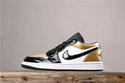 Jordan 1 Low Black Metallic Gold Sneakers CQ9447-700