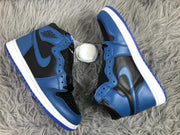 Jordan AJ1 High Black Blue Sneakers 555088-404