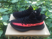 Yeezy Boost 350 V2 Black and Bright Coral Sneakers