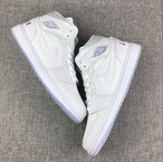 Air Jordan 1 Mid White Sneakers with Translucent Outsole
