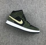 Air Jordan 1 Mid Sneakers Olive Green BQ6472-030