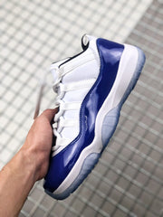 Air Jordan 11 Sneakers White and Deep Blue BQ3685-001