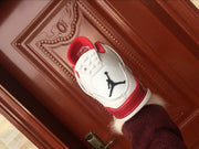 Jordan 4 Retro White and Red High-Top Sneakers