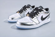 Jordan 1 Low Leonard Silver and White Sneakers