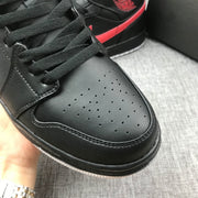 Air Jordan 1 Mid Black and Red Sneakers 554724-045