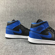 Air Jordan 1 Mid Black and Blue High-Top Sneakers