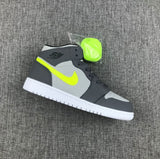 Air Jordan 1 Mid Grey Volt Sneakers 554724-072