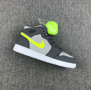 Air Jordan 1 Mid Grey Volt Sneakers 554724-072