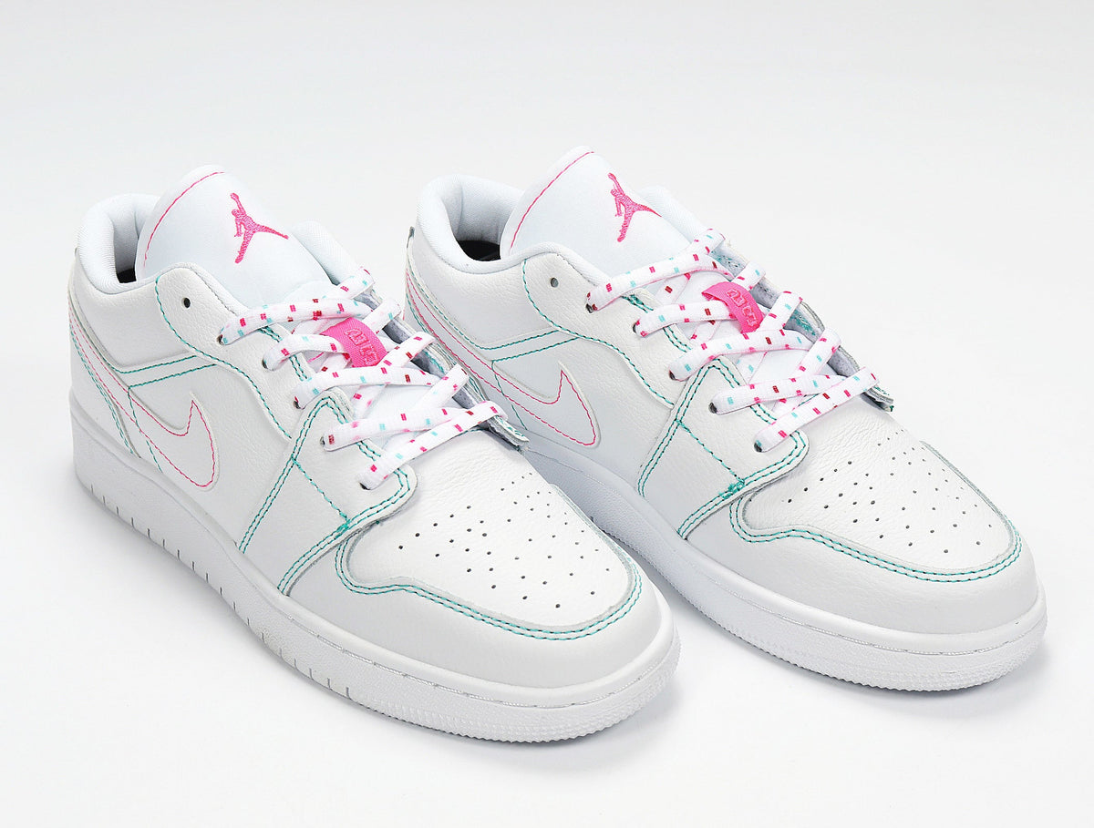 Nike Air Jordan 1 Low White Pink Sneakers 554723-101