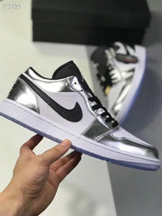 Jordan 1 Low Leonard Silver and White Sneakers