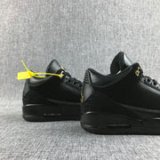 Air Jordan 3 BHM Black and Metallic Gold High-Top Sneakers