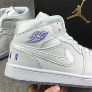 Air Jordan 1 Mid White Sneakers with Translucent Outsole