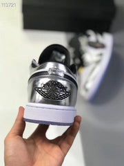 Jordan 1 Low Leonard Silver and White Sneakers