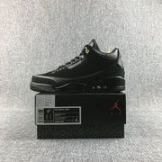Air Jordan 3 BHM Black and Metallic Gold High-Top Sneakers