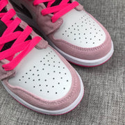 Jordan 1 Mid Pink White Black Sneakers 852542-801