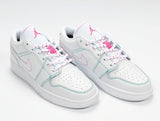 Jordan 1 Low White Pink Sneakers Style 554723-101