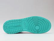 Jordan 1 Mid Sneakers White Pink Turquoise 555112-102
