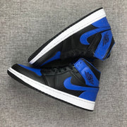 Air Jordan 1 Mid Black and Blue High-Top Sneakers