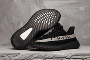 Yeezy 350 V2 Black and Cream Sneakers
