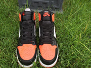 Jordan 1 High Women's Black Orange White Sneakers