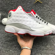 Air Jordan 13 White and Red High-Top Sneakers