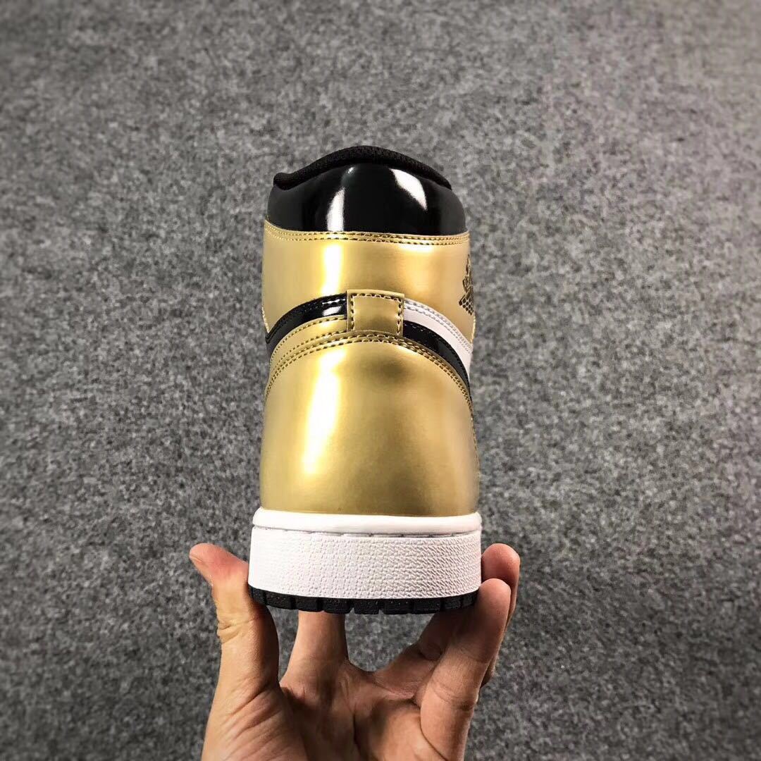 Jordan 1 High Mismatched Black Gold White Sneakers