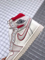 Air Jordan 1 Retro High OG White and Red Sneakers