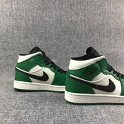 Air Jordan 1 Mid SE White Green Black Sneakers