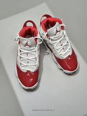 Jordan 6-3 White and Red Basketball Sneakers