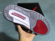 Jordan 3 Retro White Red Elephant Print Sneakers