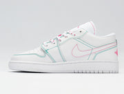 Jordan 1 Low White Pink Sneakers Style 554723-101