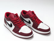 Jordan 1 Low White and Rose Red Sneakers 553558-604