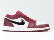 Jordan 1 Low White and Rose Red Sneakers 553558-604