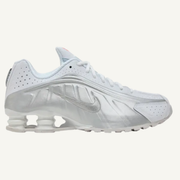 Nike Men's White/Metallic Silver Shox R4 Sneakers, HQ1988 101