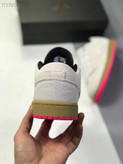 Jordan 1 Low White Pink Gum Sole Sneakers