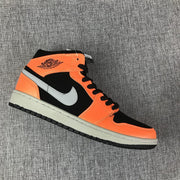 Air Jordan 1 Mid Sneakers Black Orange 554724-062