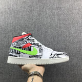 Jordan Air Jordan 1 Mid Graphic Sneakers Black White