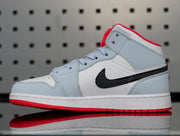 Air Jordan 1 Mid Half Blue Black White Sneakers