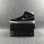 Air Jordan 1 Mid Black Grey Red Sneakers 554724-060