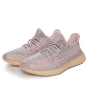 Yeezy 350 V2 Knit Sneakers in Light Gray and Tan