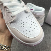 Jordan 1 Mid Grey White Fuchsia High-Top Sneakers