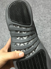 Air Jordan 12 High-Top Sneakers in Black and Grey
