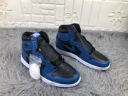 Jordan AJ1 High Black Blue Sneakers 555088-404