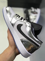 Jordan 1 Low Leonard Silver and White Sneakers