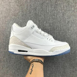 Jordan 3 White Cement Sneakers with Blue Translucent Sole