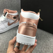 Jordan 1 Mid Rose Gold Silk Women's Sneakers 555112-190