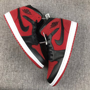 Air Jordan 1 Mid Sneakers in Red, Black and White