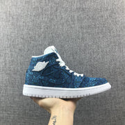 Air Jordan 1 Mid Blue Pattern Women's Sneakers AH7389-300