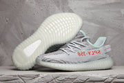 Yeezy 350 V2 Knit Sneakers in Gray and Mint